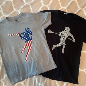 TWO Boys Lacrosse T-shirts